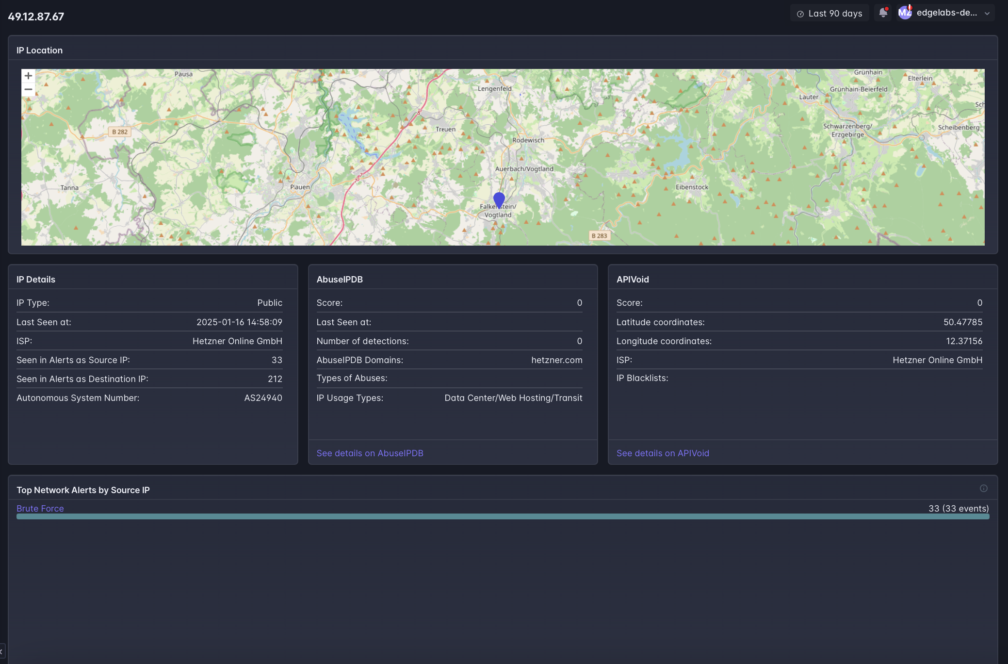 Runtime network traffic monitoring view showing inbound, outbound, and east-west communication with anomaly highlights